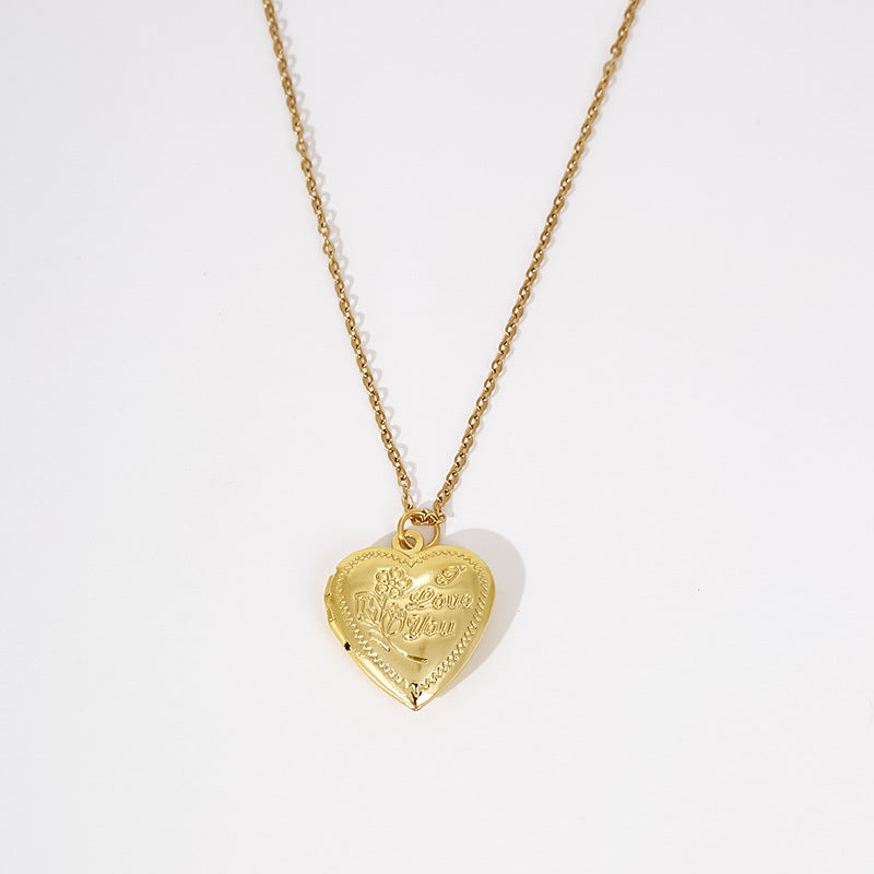 Wholesale gold plating creative rose Valentine's Day love box pendant necklace